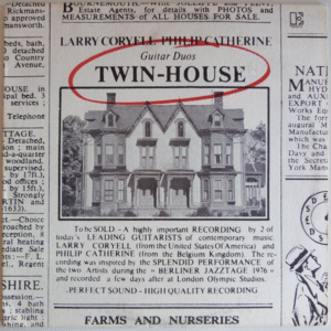 LP Vinil - Larry Coryell & Philip Catherine - Twin House